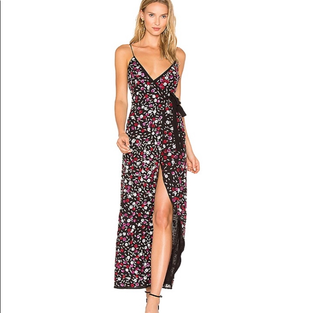 ✨LPA 138 Sequin Wrap Maxi Dress